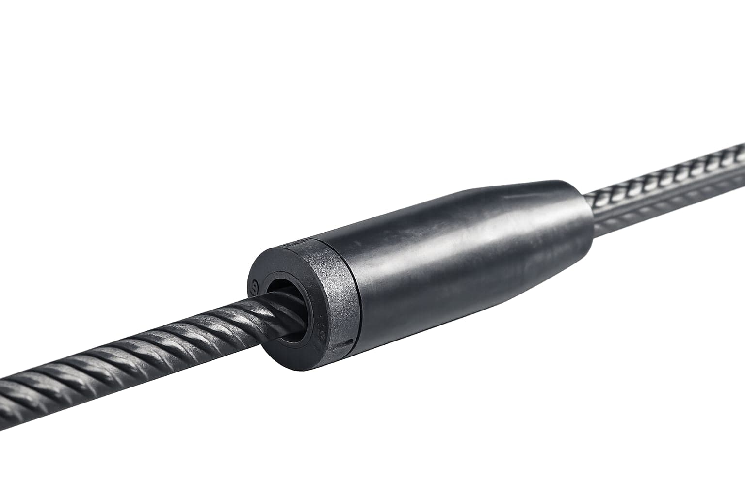 Close-up of the HD OneTouch Coupler splicing two reinforcing bars